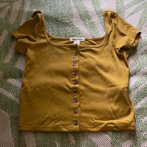 NWT BILLABONG mustard orange crop top moss size M